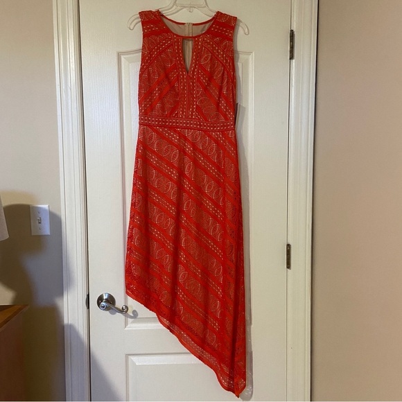 Bisou Bisou Elegant Red Sleeveless Dress - Picture 1 of 13